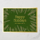 ハッピーホリデーズグリーナリーフレーム企業のクリスマス 箔シーズンカード (正面)