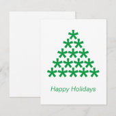 ハッピーホリデーズグリーンスターズクリスマスツリーカード (正面/裏面)