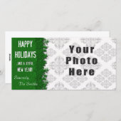 ハッピーホリデーズグリーンスノーフレーク シーズンカード (正面/裏面)