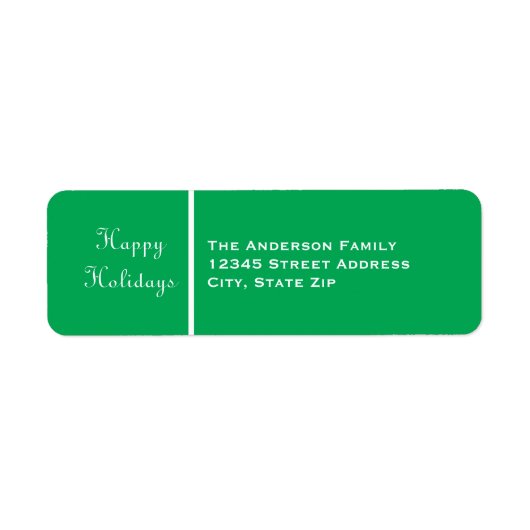 ハッピーホリデーズグリーンバナー – 差出人住所ラベル ラベル (正面)