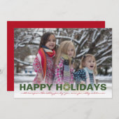 ハッピーホリデーズグリーンブロック、フルフォト シーズンカード (正面/裏面)