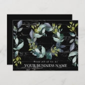 ハッピーホリデーズグリーンリーリースブラックビジネス シーズンカード (正面/裏面)