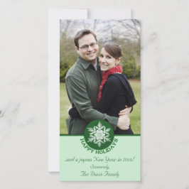 ハッピーホリデーズグリーン紙スノーフレーク4x8 シーズンカード