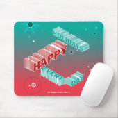 ハッピーホリデーズグリーン&ピンク マウスパッド (マウス)