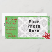 ハッピーホリデーズグリーン/レッドスノーフレークテーマ シーズンカード (正面/裏面)