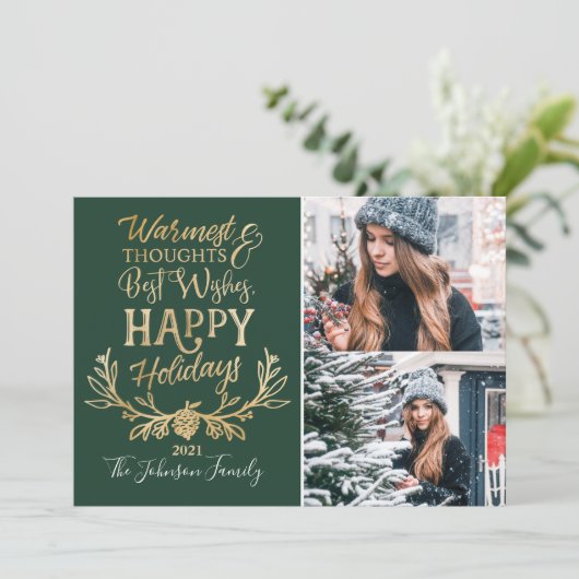 ハッピーホリデーズグリーン&金ゴールドフェスティバルファミリーの写真 シーズンカード (スタンド正面)