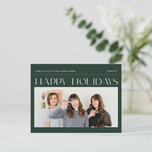 ハッピーホリデーズグループフォトホリデ企業のィーカード シーズンポストカード (スタンド正面)