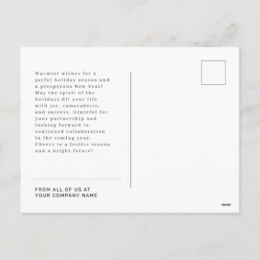 ハッピーホリデーズグループフォトホリデ企業のィーカード シーズンポストカード (裏面)