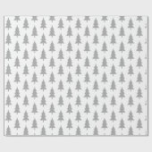 ハッピーホリデーズグレーオンホワイトモアツリーパターン ラッピングペーパー (フラット)