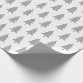 ハッピーホリデーズグレーオンホワイトモアツリーパターン ラッピングペーパー (角)