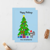 ハッピーホリデーズグレープードルクリスマスクリスマスカード#5 ノートカード (正面/裏面インサイチュ)