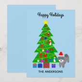 ハッピーホリデーズグレープードルクリスマスクリスマスカード#5 ノートカード (正面/裏面)