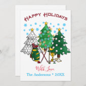 ハッピーホリデーズゴルフクリスマスツリーカード シーズンカード (正面/裏面)