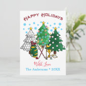 ハッピーホリデーズゴルフクリスマスツリーカード シーズンカード (スタンド正面)