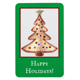 ハッピーホリデーズゴールデンクリスマスツリー マグネット