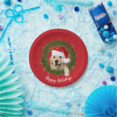 ハッピーホリデーズゴールデンリトリバー ペーパープレート (パーティー)