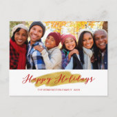 ハッピーホリデーズゴールドフォイルスワッシュホリデーフォト シーズンポストカード (正面)