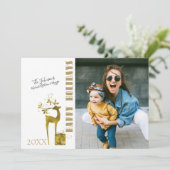 ハッピーホリデーズゴールドフォイルトナカイ独身のの写真 シーズンカード (スタンド正面)