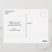 ハッピーホリデーズゴールドフォイルフォトフォイルホリデーポストカ 箔シーズンポストカード (裏面)