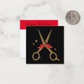 ハッピーホリデーズサロン – ヘアドレッサーシザーノート ノートカード (正面/裏面インサイチュ)