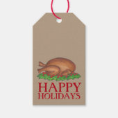 ハッピーホリデーズサンクスギビングクリスマス七面鳥の日 ギフトタグ (正面)