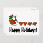 ハッピーホリデーズサンタアンドチキンズ シーズンポストカード (正面/裏面)
