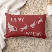 ハッピーホリデーズサンタインスリー ランバークッション (ブランケット)