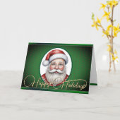 ハッピーホリデーズサンタカード カード (黄色い花)