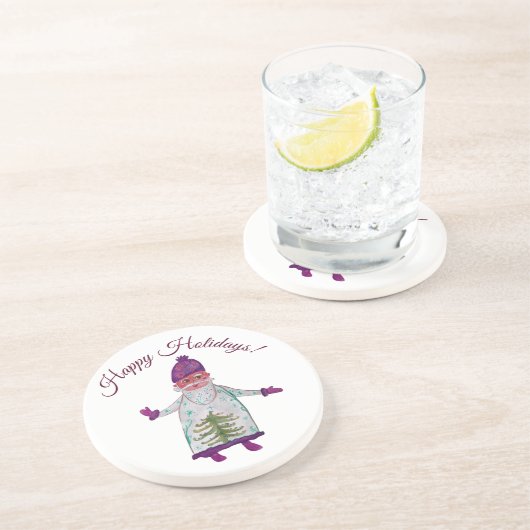 ハッピーホリデーズサンタクロースコースター コースター (側面)