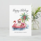 ハッピーホリデーズサンタクロースビーチクリスマス シーズンカード (スタンド正面)