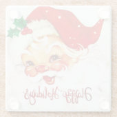 ハッピーホリデーズサンタクロースレトロ ガラスコースター (裏面)