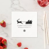 ハッピーホリデーズサンタクロース企業のビジネスナップ スタンダードカクテルナプキン (インサイチュ)