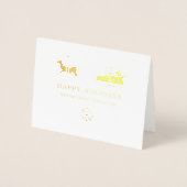 ハッピーホリデーズサンタクロース企業のビジネスフォイル 箔カード (正面)