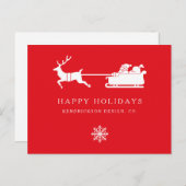 ハッピーホリデーズサンタクロース企業のビジネスポスト ポストカード (正面/裏面)