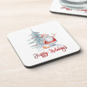 ハッピーホリデーズサンタクロース松の木 コースター (左側)