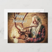 ハッピーホリデーズサンタンドリナーバイショーナMac シーズンポストカード (正面/裏面)
