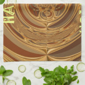 ハッピーホリデーズサークルアートプリント/デザイン キッチンタオル (折り畳み)