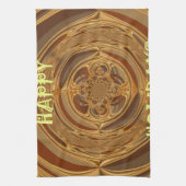 ハッピーホリデーズサークルアートプリント/デザイン キッチンタオル (縦)