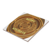 ハッピーホリデーズサークルアートプリント/デザイン タイル (側面)