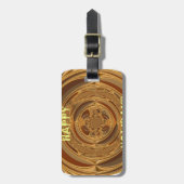 ハッピーホリデーズサークルアートプリント/デザイン ラゲッジタグ (正面縦)