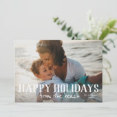 ハッピーホリデーズザビーチ写真のホリデーカード カード (スタンド正面)