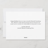 ハッピーホリデーズシックブラック金ゴールドスノーフレーク会社 シーズンカード (裏面)