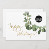 ハッピーホリデーズシックリースロゴカンパニークリスマス シーズンカード (正面/裏面)