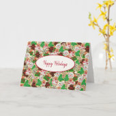 ハッピーホリデーズシュガークッキーカード カード (黄色い花)