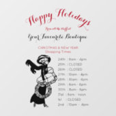 ハッピーホリデーズショッピングガールタイムダブルブラックレッド ウィンドウサイン (シート)