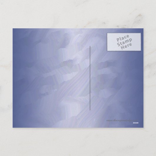 ハッピーホリデーズシルバースノーフレークブルーフォイル シーズンポストカード (裏面)