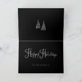 ハッピーホリデーズシルバーツリースクリプト名エレガント(Happy Holidays Silver  シーズンカード (内部)