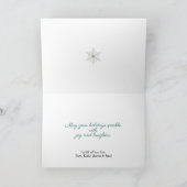 ハッピーホリデーズシルバーブルースノーフレーククリスマス シーズンカード (内部)