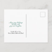 ハッピーホリデーズシルバーブルースノーフレークポストカード シーズンポストカード (裏面)