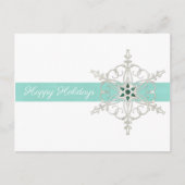 ハッピーホリデーズシルバーブルースノーフレークポストカード シーズンポストカード (正面)